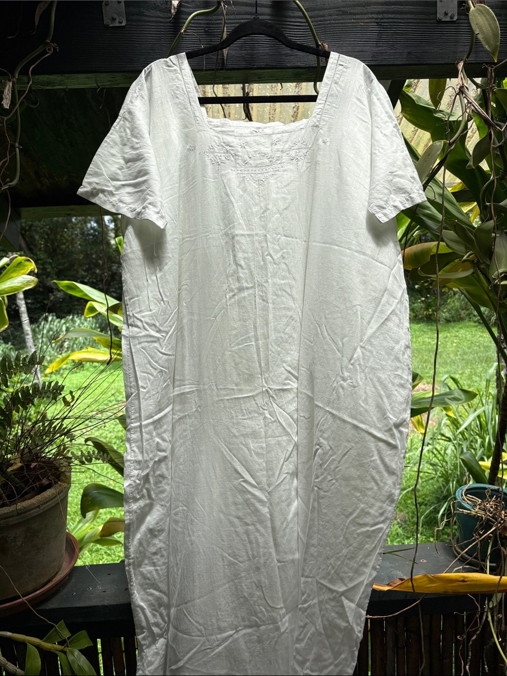 VINTAGE embroidered handmade gown/tunic/dress. 100% cotton